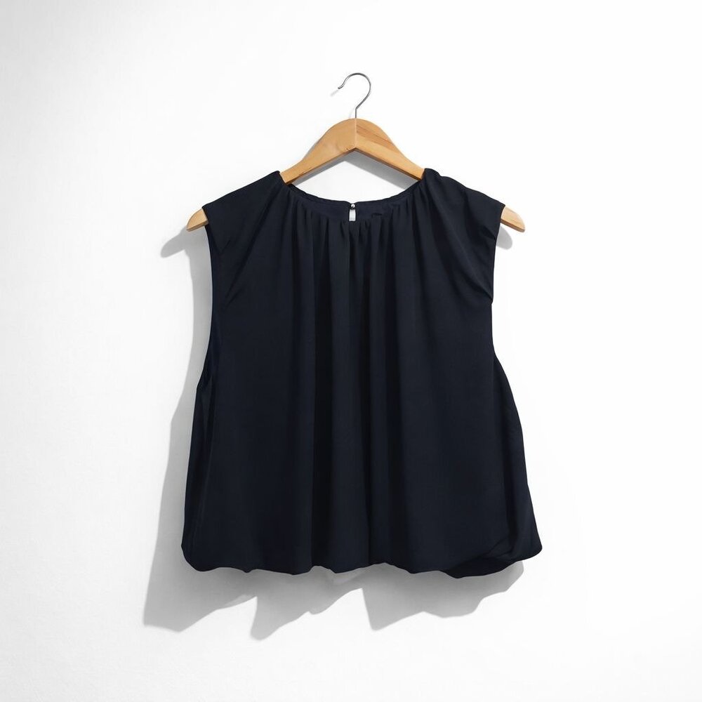 Madewell Sleeveless Bubble Top in Chiffon Women’s Size 14 True Black Versatile